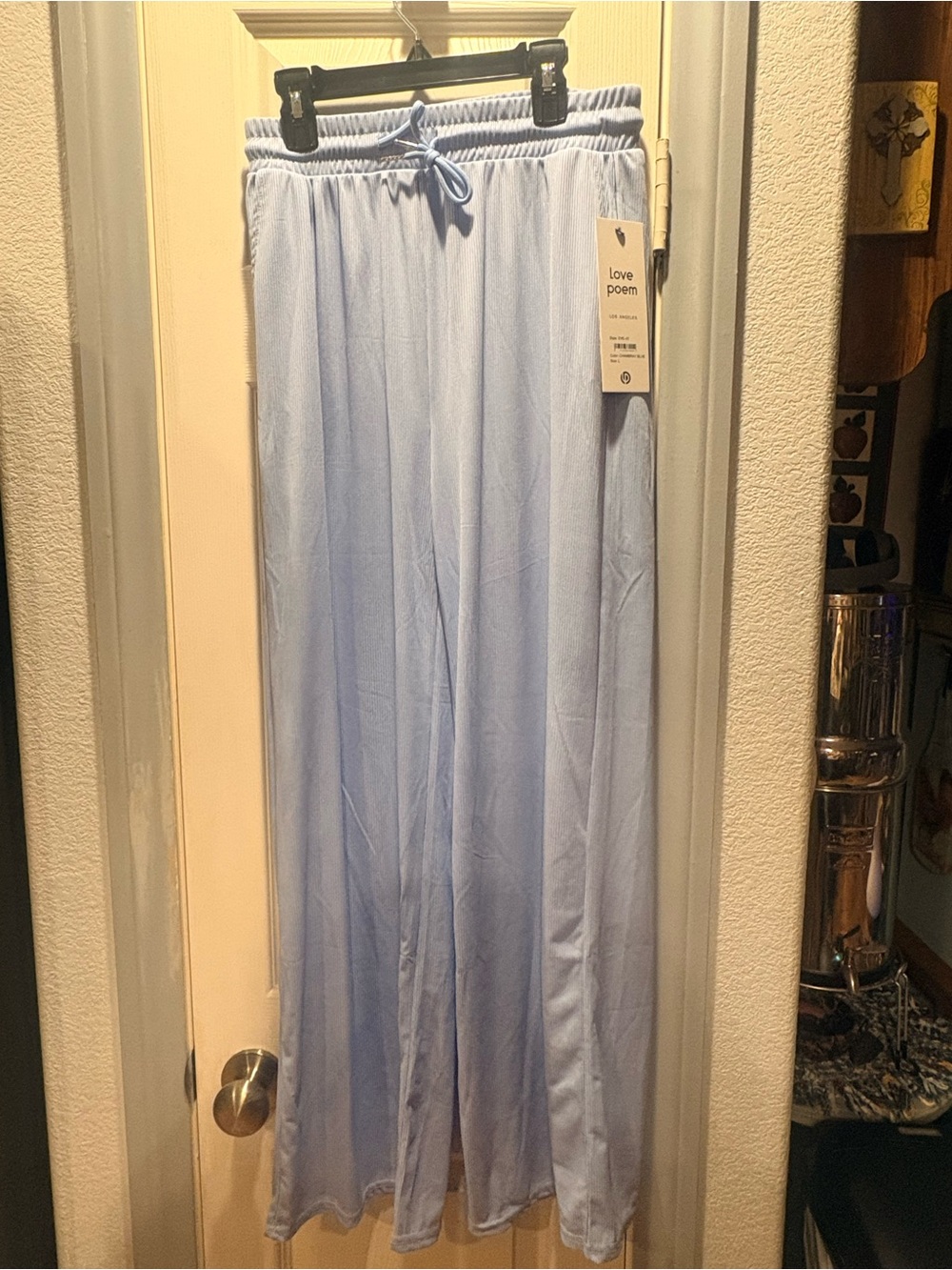 Love Poem Women's Wide Leg Pull-On Pants — Light Blue - Picture 2 of 9